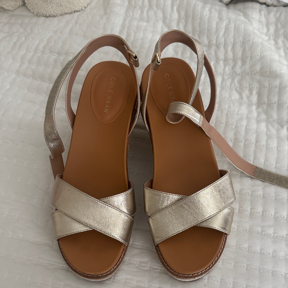 Cole Haan Women's Gold Strappy Sandals